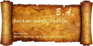 Bertan Aurélián névjegykártya